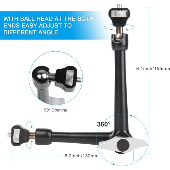 Cayer Articulating Magic Arm with Super Clamp and Phone Holder Cayer Articulating Magic Arm with Super Clamp and Phone Holder
